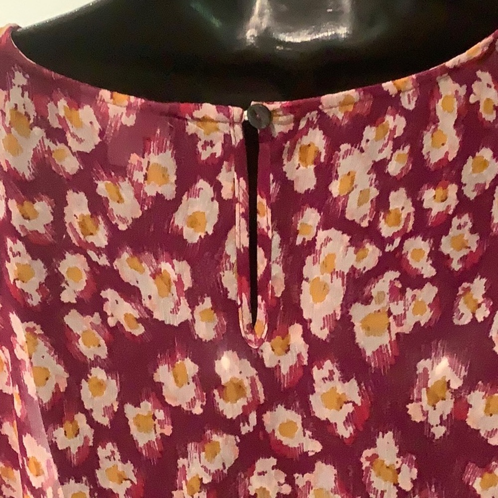 LOGO by Lori Goldstein Printed Blouse with Patchwork and Ruffles - Picture 9 of 13